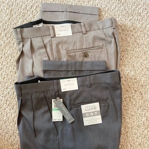 2 NWT Perry Ellis Pants Travel Luxe 34x34 No Iron Men's Classic Fit Slacks